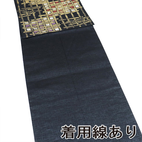 袋帯 リサイクル 帯丈432cm 六通 抽象柄 ネイビー Sサイズ 正絹 Sランク お洒落