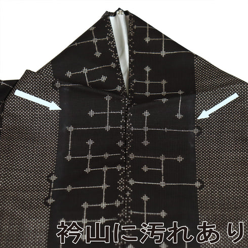 大島紬 リサイクル 身丈159.3cm 裄62.8cm 袷 ブラウン Mサイズ お洒落 カジュアル 証紙 正絹 広衿 Aランク