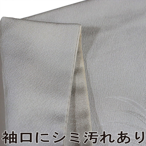 付下げ リサイクル 身丈159cm 裄66.4cm 袷 地紋 大王松模様 グレー Mサイズ セミフォーマル お洒落 落款 正絹 広衿 Sランク