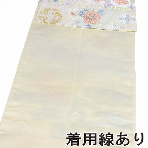 袋帯 リサイクル 帯丈440cm 六通 有職文様 刺繍 アイボリー Mサイズ 正絹 Sランク フォーマル セミフォーマル