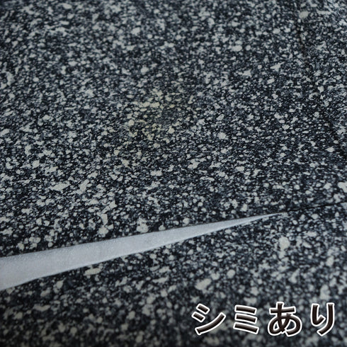 訪問着 リサイクル 身丈157cm 裄69.4cm 袷 たたき総柄地 箔 花柄 ブラック Mサイズ セミフォーマル 正絹 広衿 Sランク