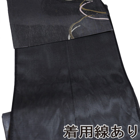 袋帯 リサイクル 帯丈436cm 六通 夏用 ブラック Mサイズ 正絹 Sランク お洒落
