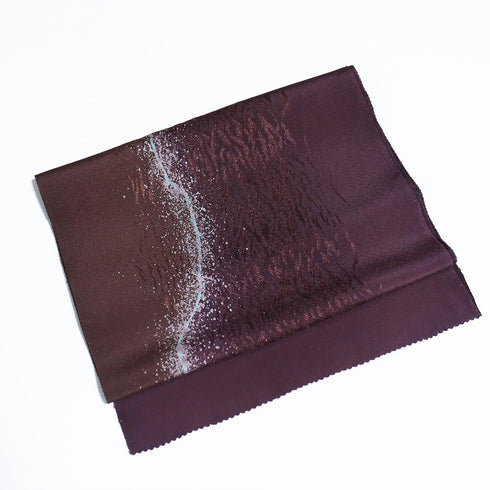 帯締め・帯揚げセット リサイクル お洒落 平組紐 ちりめん パープル 正絹 新品・未使用品 柳粋庵