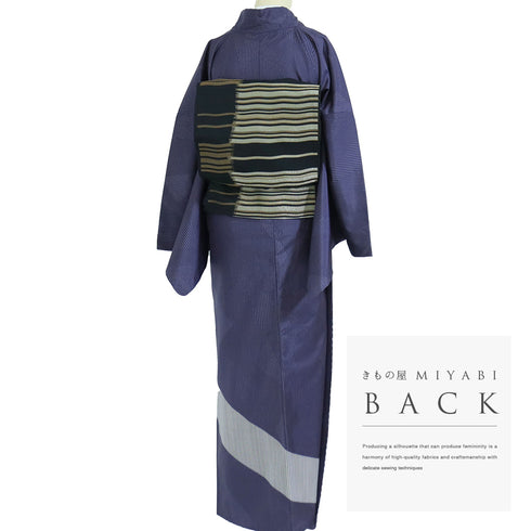 訪問着 リサイクル 身丈164.5cm 裄71.2cm 袷 裂取り柄 染め 大島紬 パープル Lサイズ お洒落 正絹 広衿 Sランク