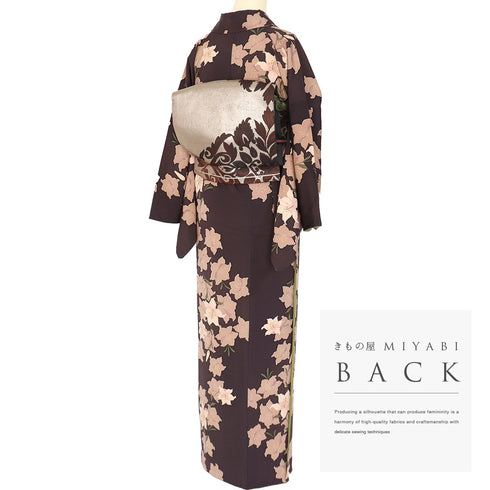 小紋 リサイクル 身丈159.8cm 裄68.4cm 袷 花柄 パープル Mサイズ お洒落 正絹 広衿 Sランク