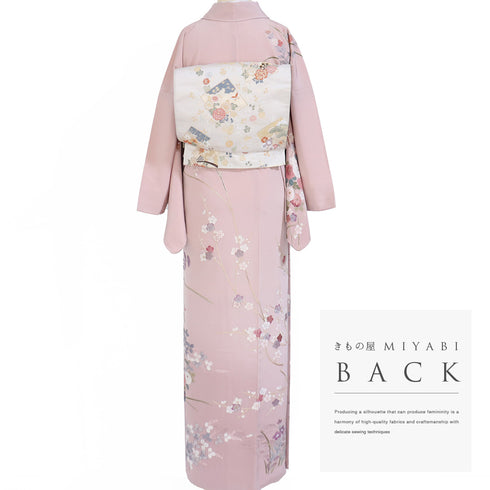 訪問着 リサイクル 身丈165.3cm 裄68cm 袷 菊や花各種柄 相良刺繍 ピンク Lサイズ フォーマル セミフォーマル 正絹 広衿 Aランク