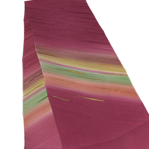 帯揚げ リサイクル お洒落 ちりめん 正絹 ピンク 斜めぼかし柄 新品・未使用品 AG-1239