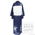 付下げ リサイクル 夏着物 身丈151cm 裄62.8cm 夏物 絽 花柄 ネイビー Sサイズ セミフォーマル お洒落 正絹 バチ衿 Sランク