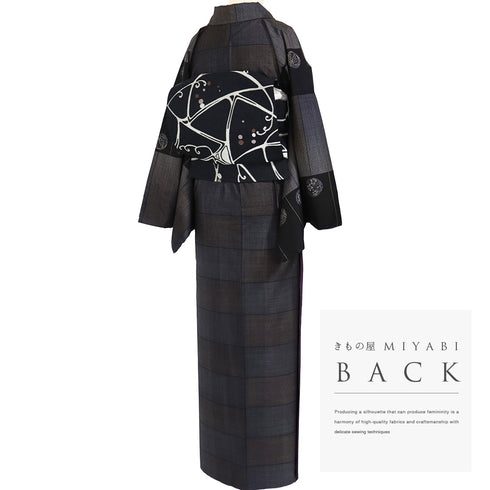 紬 リサイクル 身丈170.8cm 裄70.6cm 袷 丸に松竹梅柄 ブラック LLサイズ お洒落 カジュアル 正絹 広衿 Sランク