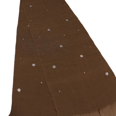 帯揚げ リサイクル お洒落 ちりめん 正絹 ブラウン 部分絞り柄 新品・未使用品 AG-1248