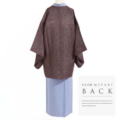 紗 リサイクル 都衿コート 袷 Mサイズ Sランク 雪輪 青海波模様 お洒落 コート丈85cm 裄66.6cm 正絹 HA-292