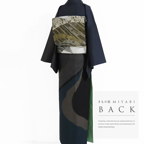 付下げ リサイクル 身丈162.4cm 裄68.8cm 袷 道長取り風柄 紬 多色 Lサイズ お洒落 正絹 広衿 Sランク