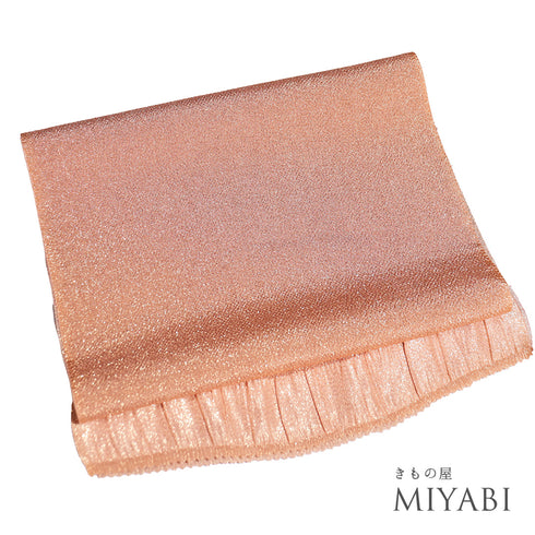 帯揚げ リサイクル お洒落 ちりめん 正絹 ピンク 金ラメ 新品・未使用品 AG-1243