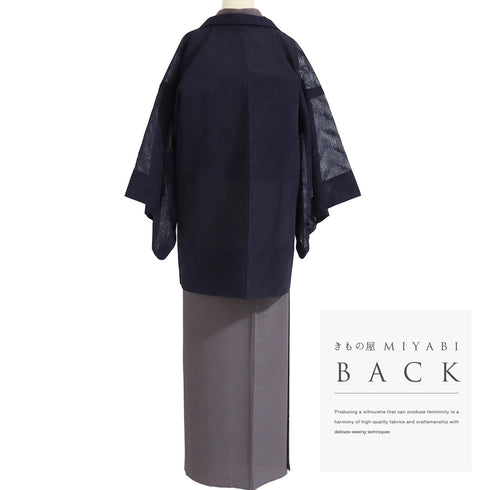 羽織 リサイクル 身丈81cm 裄65cm 単衣 地紋 透け物 パープル Mサイズ お洒落 不明 Sランク