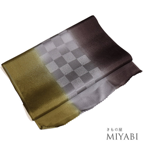 帯揚げ リサイクル お洒落 綸子 正絹 多色 地紋 市松 ぼかし 新品・未使用品 AG-1213