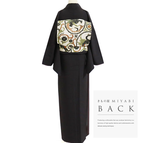 江戸小紋 リサイクル 身丈162.5cm 裄68.4cm 袷 角通し ブラウン Lサイズ お洒落 カジュアル 正絹 広衿 Sランク