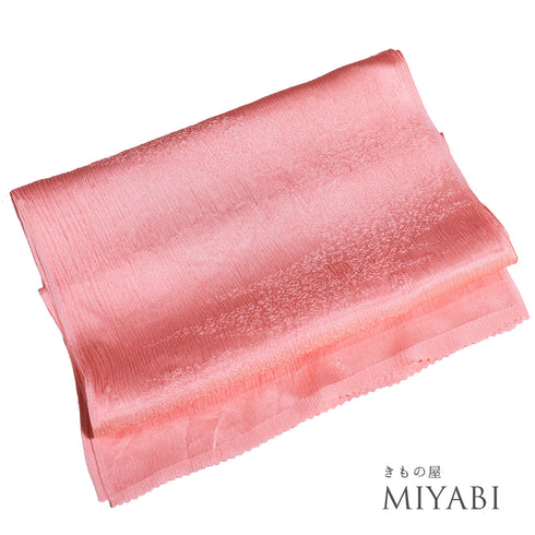 帯揚げ リサイクル 綸子 正絹 ピンク お洒落 新品・未使用品 AG-1118