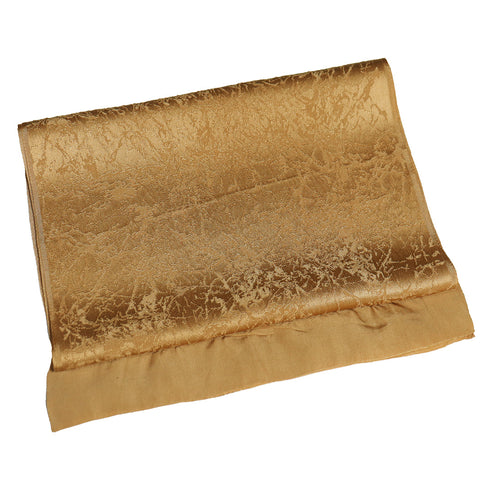 帯締め・帯揚げセット リサイクル 平組紐 ブラウン 正絹 未使用品 デザイン地紋