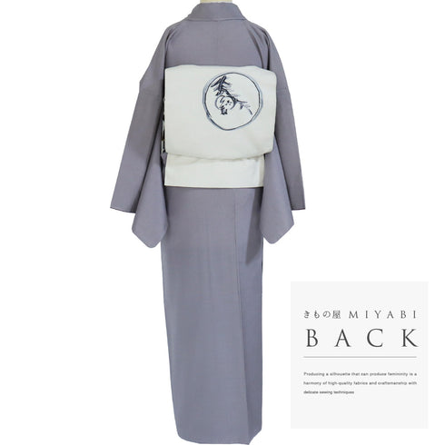 色無地 リサイクル 身丈168.5cm 裄69.2cm 袷 パープル LLサイズ お洒落 カジュアル しつけ糸 正絹 広衿 Sランク