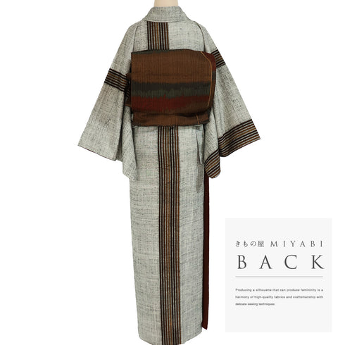 紬 リサイクル 身丈161.5cm 裄65.2cm 袷 ブラウン Lサイズ お洒落 カジュアル 正絹 広衿 Aランク (コピー)