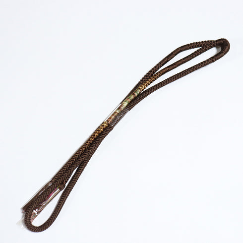 帯締め カジュアル 丸組紐 ブラウン 正絹 新品・未使用品