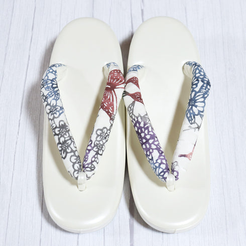 草履 新品 ホワイト 新品・未使用品 紅型染