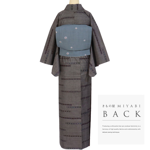 紬 リサイクル 身丈157.5cm 裄63cm 袷 ブラウン Mサイズ カジュアル お洒落 しつけ糸 正絹 広衿 Sランク