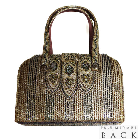 バッグ リサイクル ゴールド ビーズ Sランク アンティーク調