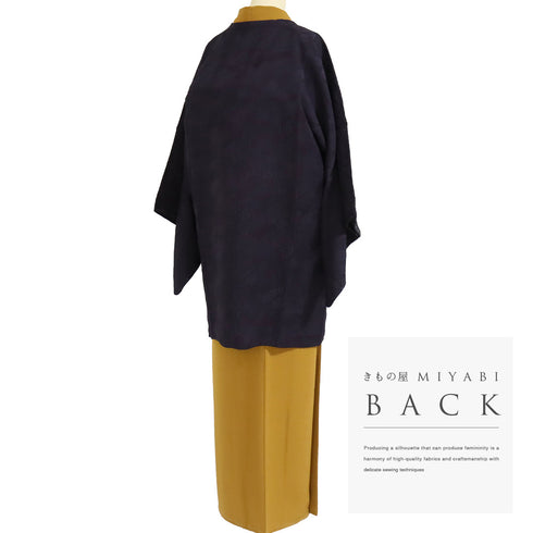 道行コート リサイクル 身丈86.7cm 裄65.6cm 袷 ふくれ織り ショール付き パープル Mサイズ お洒落 しつけ糸 正絹 Sランク