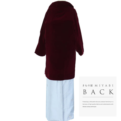 コート リサイクル 身丈86cm 裄65cm 袷 ベルベット ラグラン袖 レッド Mサイズ カジュアル 不明 Sランク