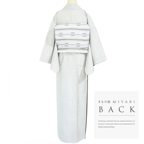 紬 リサイクル 身丈162.5cm 裄65cm 袷 亀甲柄 ホワイト Lサイズ カジュアル お洒落 証紙 正絹 広衿 Sランク