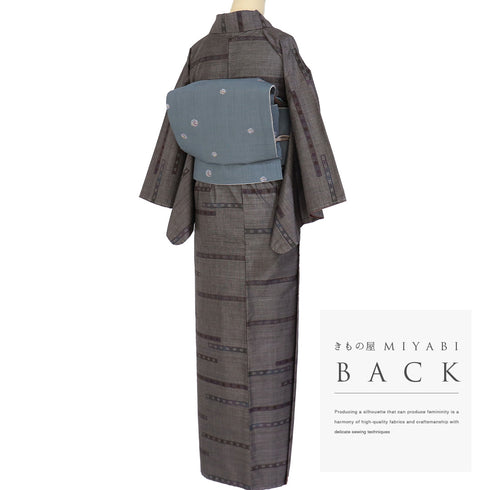 紬 リサイクル 身丈157.5cm 裄63cm 袷 ブラウン Mサイズ カジュアル お洒落 しつけ糸 正絹 広衿 Sランク