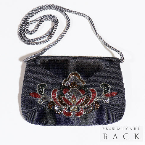 ビーズバック アンティーク お洒落 横幅21cm 高さ14cm Aランク 和装小物 ZO-83