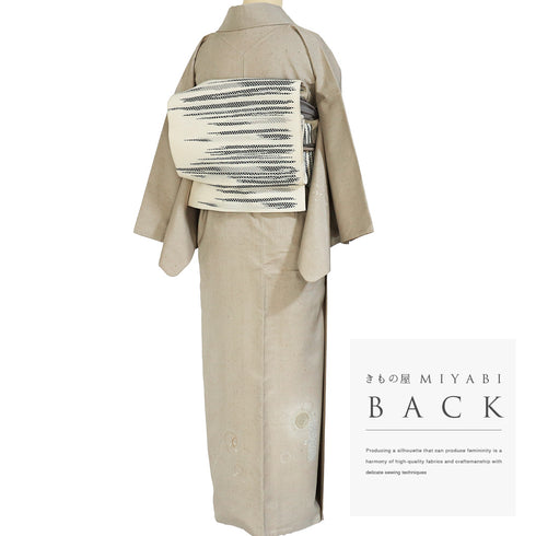 付下げ リサイクル 身丈152.2cm 裄63.2cm 袷 短冊や摺り疋田柄 金駒刺繍 箔 ベージュ Sサイズ お洒落 正絹 広衿 Sランク