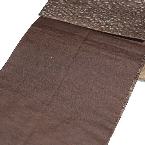 袋帯 リサイクル 帯丈444cm ポイント柄 鹿柄 手織り じゅらく ブラウン Mサイズ 正絹 Sランク お洒落