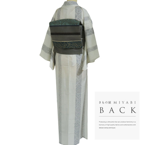 紬 リサイクル 身丈153cm 裄62.2cm 夏紬 絣模様 プリント柄 透け物 ホワイト Sサイズ お洒落 カジュアル ポリエステル 広衿 Sランク