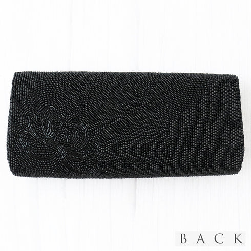 バッグ リサイクル ブラック ビーズ Sランク 花柄 菊柄