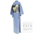 訪問着 リサイクル 身丈163.8cm 裄66.2cm 袷 源氏香 竹柄 夢や ゆったりサイズ ブルー Lサイズ お洒落 セミフォーマル 落款 しつけ糸 正絹 広衿 Sランク