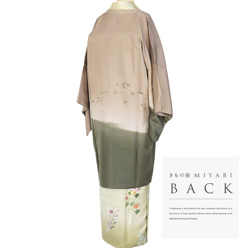 道行コート リサイクル 身丈102cm 裄67.6cm 袷 絵羽ロングコート 吹き寄せ柄 箔 多色 Lサイズ お洒落 正絹 Sランク