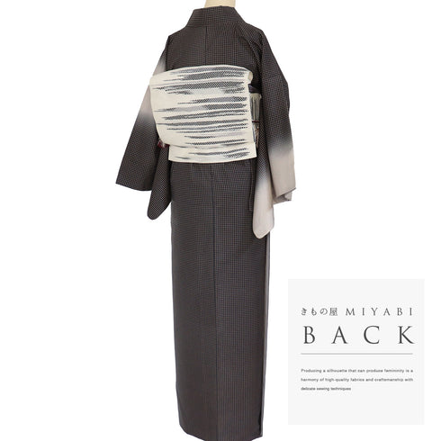 付下げ リサイクル 身丈157.5cm 裄64.8cm 袷 縦ぼかし柄 ブラウン Mサイズ お洒落 正絹 広衿 Aランク