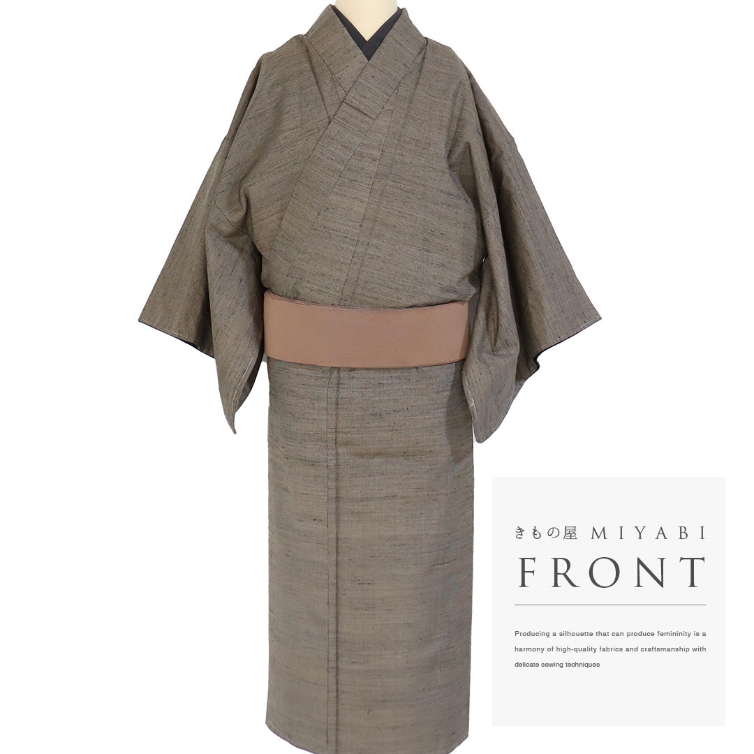 【未使用　トールサイズ】結城紬　単衣　小紋　疋田　裄丈71.5 身丈176 未使用 トールサイズ】結城紬 単衣 小紋 疋田 裄丈71.5 身丈176