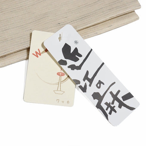 京袋帯 リサイクル 帯丈386cm ポイント柄 猫と金魚柄 WAKKA 夏物 ベージュ Lサイズ 麻 新品・未使用品 お洒落 カジュアル