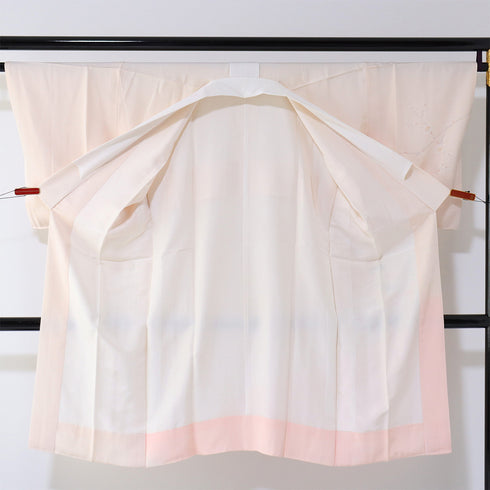 長襦袢 リサイクル 長襦袢 身丈118cm 裄65.3cm 袷 椿や梅柄 絵羽柄 ピンク Mサイズ フォーマル セミフォーマル 正絹 Sランク