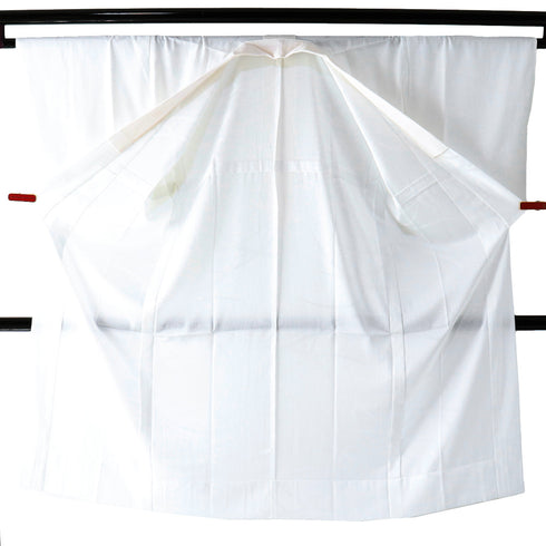 長襦袢 リサイクル 長襦袢 身丈130cm 裄66cm 袷 露芝の地紋 ホワイト Mサイズ ポリエステル 洗える着物 袖無双 Sランク