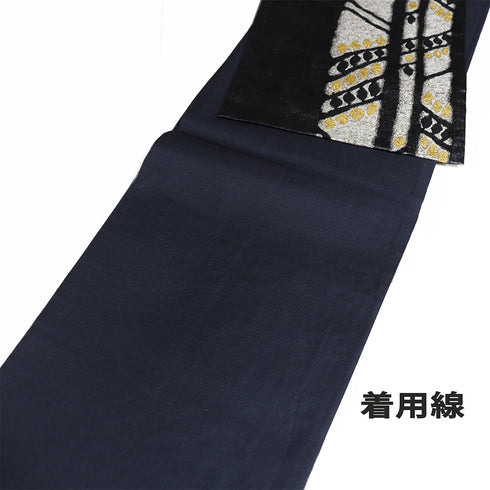 袋帯 リサイクル 帯丈434cm 六通 デザイン木柄 ブラック Sサイズ 正絹 Sランク お洒落