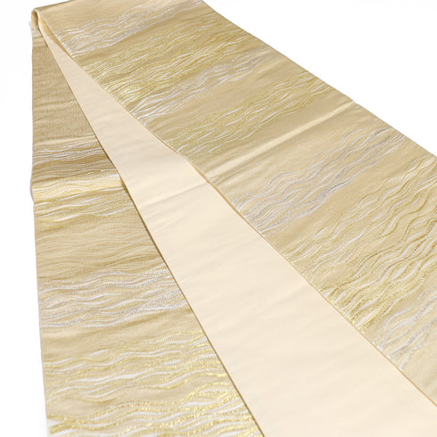 袋帯 リサイクル 帯丈432cm 六通 ゴールド Sサイズ 正絹 Sランク セミフォーマル お洒落