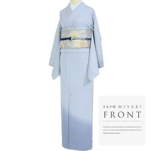 色留袖 リサイクル 身丈168.8cm 裄68.8cm 袷 違い矢柄 グレー LLサイズ 一つ紋 正絹 広衿 Aランク