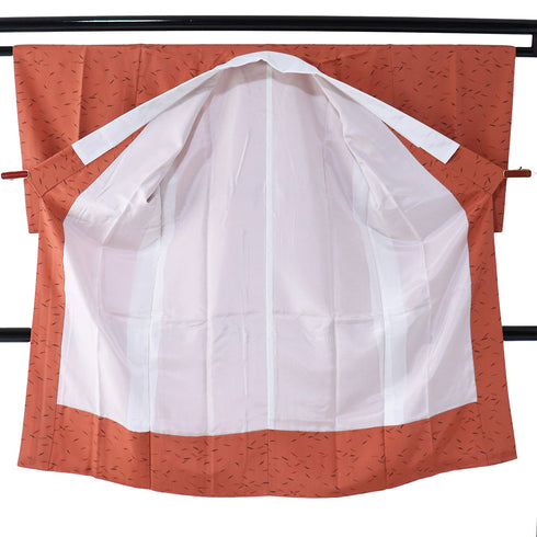 長襦袢 リサイクル 長襦袢 身丈122cm 裄63.2cm 袷 唐辛子柄 レッド Sサイズ お洒落 正絹 Aランク