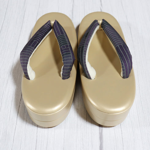 草履 新品 ゴールド 新品・未使用品 大島紬