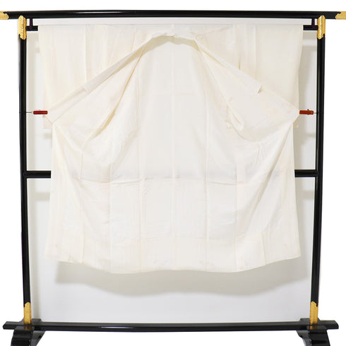 長襦袢 リサイクル 長襦袢 身丈128.7cm 裄64.8cm 袷 蝶に桜模様の地紋 ベージュ Mサイズ しつけ糸 正絹 Aランク